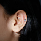 Solitaire Moissanite Circle Cartilage Earring D-VS1 - Rosec Jewels