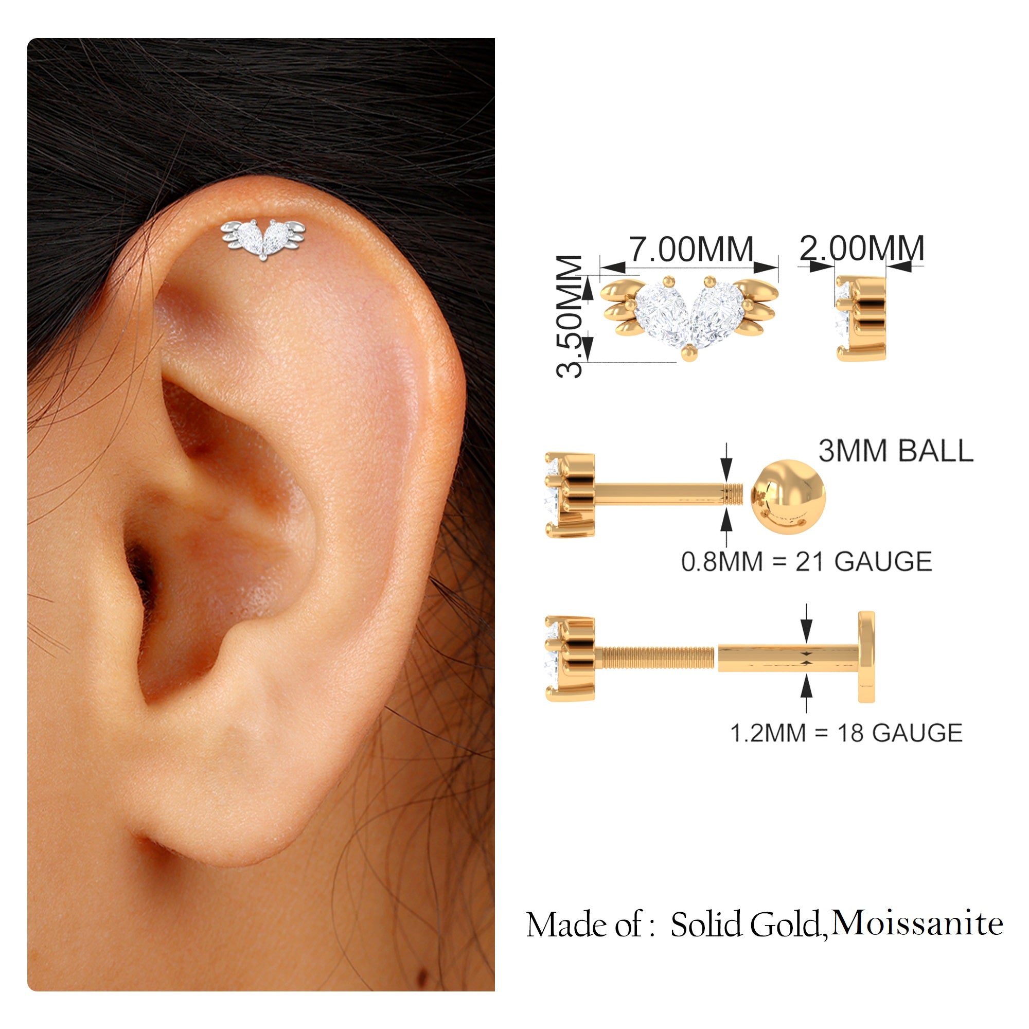 Conch piercing buy clearance
