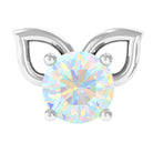 Round Ethiopian Opal Cute Cat Cartilage Earring AAA - Rosec Jewels