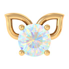 Round Ethiopian Opal Cute Cat Cartilage Earring AAA - Rosec Jewels