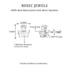 Heart Shape Moissanite Angel Earring for Upper Lobe Piercing D-VS1 - Rosec Jewels