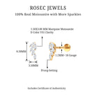 Marquise Moissanite Leaf Earring for Helix Piercing D-VS1 - Rosec Jewels