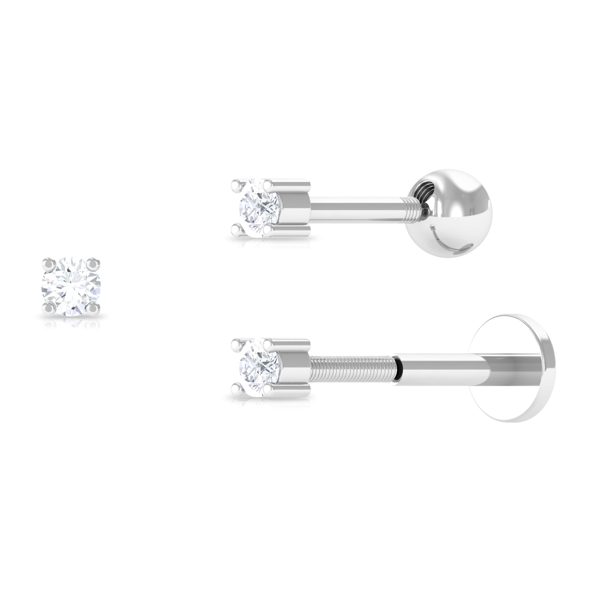 Natural Diamond Conch Piercing Earring Diamond - ( HI-SI ) - Color and Clarity - Rosec Jewels