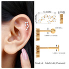 Moissanite Ear Climber Taurus Zodiac Earring Moissanite - ( D-VS1 ) - Color and Clarity - Rosec Jewels