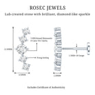 Certified Moissanite Curved Crawler Earring with Flat Back D-VS1 - Rosec Jewels