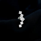 Certified Moissanite Curved Crawler Earring with Flat Back D-VS1 - Rosec Jewels