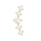 Certified Moissanite Curved Crawler Earring with Flat Back D-VS1 - Rosec Jewels
