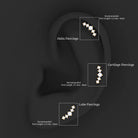 Certified Moissanite Curved Crawler Earring with Flat Back D-VS1 - Rosec Jewels