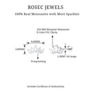 Marquise Moissanite Leaf Ear Crawler Earring D-VS1 - Rosec Jewels