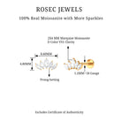 Marquise Moissanite Leaf Ear Crawler Earring D-VS1 - Rosec Jewels