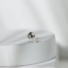 Minimalist Peg Head Set Diamond Nose Pin Stud Natural - ( HI-SI ) - Rosec Jewels