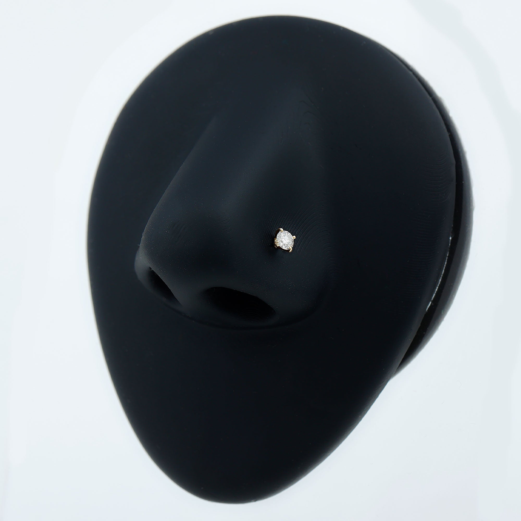 Minimalist Peg Head Set Diamond Nose Pin Stud Natural - ( HI-SI ) - Rosec Jewels
