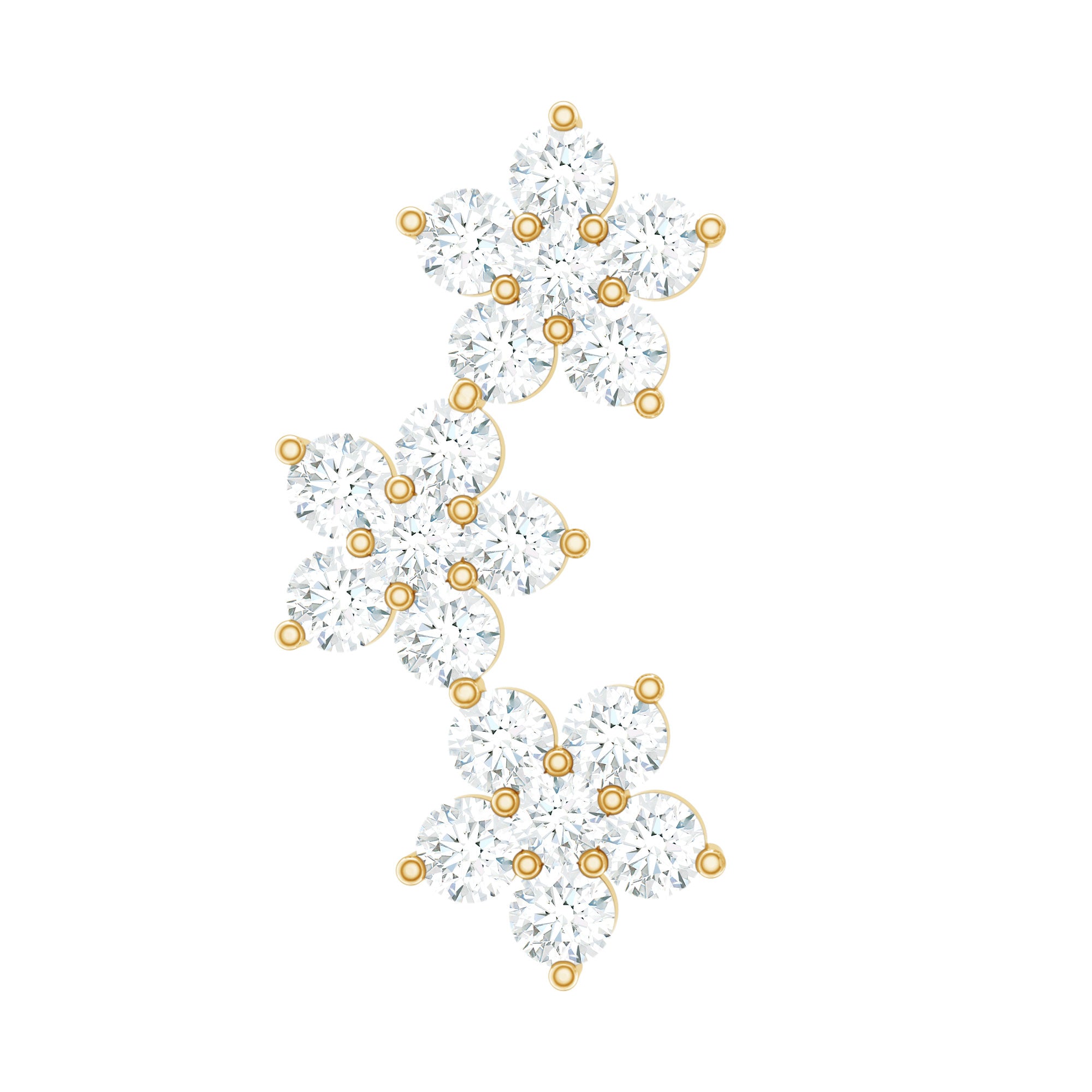 Helix Flower Crawler Earring with Diamond