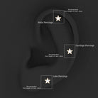 Minimal Diamond Star Celestial Earring for Helix Piercing Natural - ( HI-SI ) - Rosec Jewels