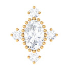 Vintage Inspired Oval Diamond Cartilage Earring Natural - ( HI-SI ) - Rosec Jewels