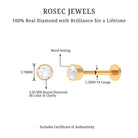 Bezel Set Diamond Solitaire Conch Earring Natural - ( HI-SI ) - Rosec Jewels