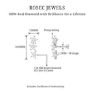 Rosec Jewels-Diamond 3 Star Crawler Earring for Cartilage Piercing
