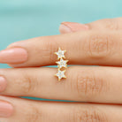 Rosec Jewels-Diamond 3 Star Crawler Earring for Cartilage Piercing