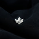 Rosec Jewels-Certified Diamond Lotus Flower Earring with Flat Back