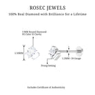 Unique Diamond Cluster Earring for Conch Piercing Natural - ( HI-SI ) - Rosec Jewels