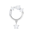 Natural Diamond Circle Drop Earring with Flat Back Natural - ( HI-SI ) - Rosec Jewels