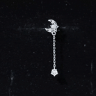 Diamond Moon Chain Earring for Helix Piercing Natural - ( HI-SI ) - Rosec Jewels