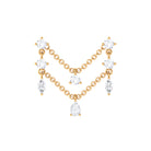 Rosec Jewels-Real Diamond Double Chain Earring for Cartilage Piercing