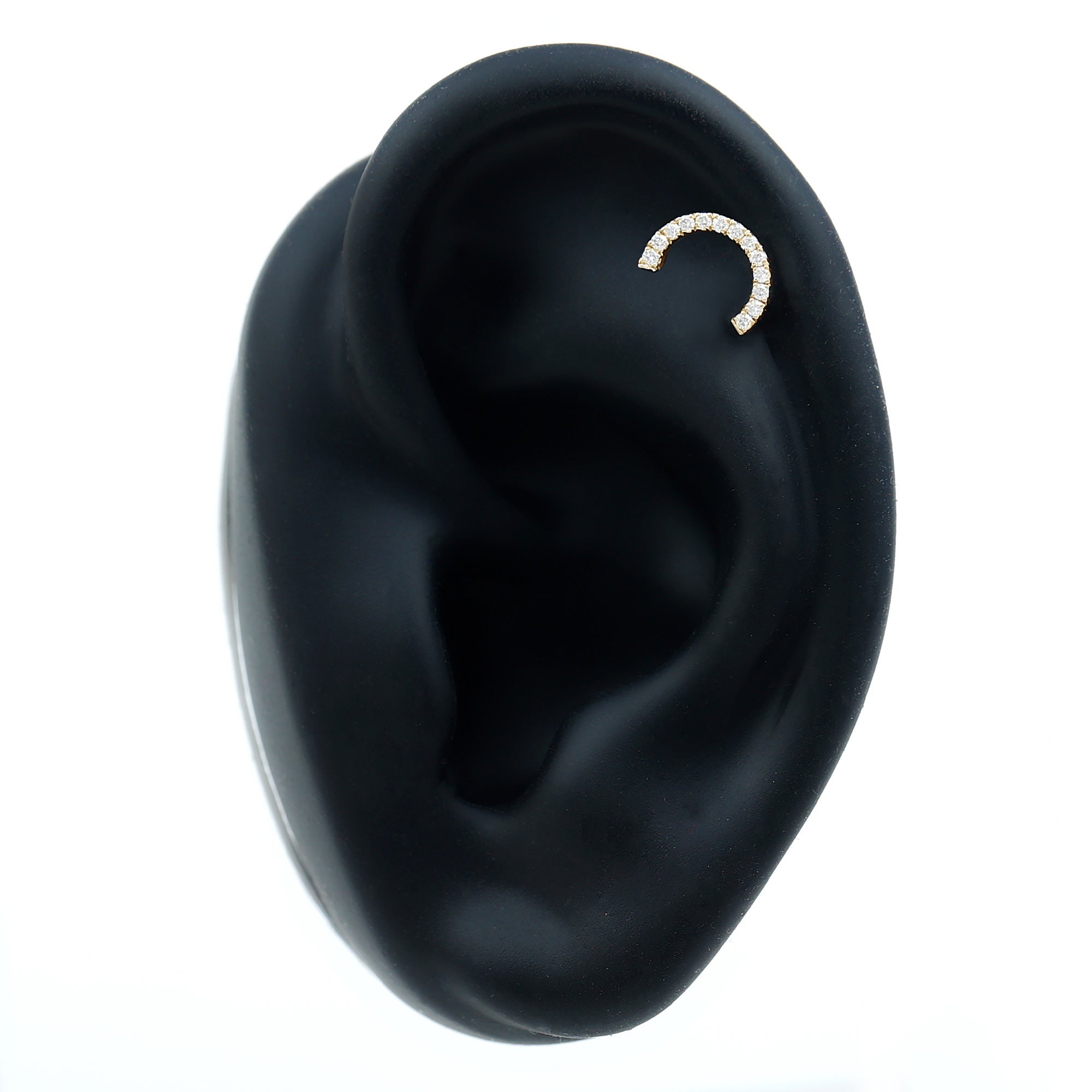 Rosec Jewels-Certified Diamond Half Circle Earring for Piercing