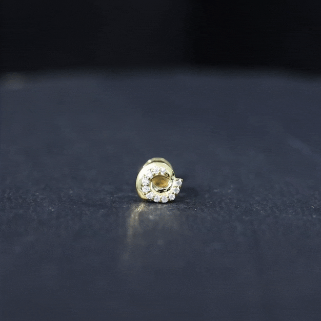 Certified Diamond Spiral Earring for Cartilage Piercing Natural - ( HI-SI ) - Rosec Jewels