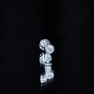 Bezel Set Diamond Three Stone Earring for Helix Piercing Lab - ( EF-VS ) - Rosec Jewels