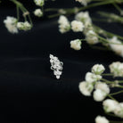 Rosec Jewels-Simple Diamond Curved Helix Earring with Flat Back