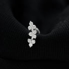 Rosec Jewels-Simple Diamond Curved Helix Earring with Flat Back