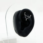 Marquise Diamond Double Piercing Earring with Dangling Chain Lab - ( EF-VS ) - Rosec Jewels