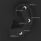 Rosec Jewels-Round Cut Diamond Crescent Moon Cartilage Earring