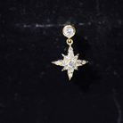 Certified Diamond Starburst Drop Earring for Helix Piercing Lab - ( EF-VS ) - Rosec Jewels