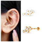 Diamond Leo Constellation Crawler Earring for Helix Piercing Lab - ( EF-VS ) - Rosec Jewels