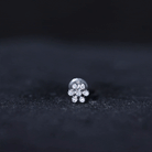 Round Diamond Flower Earring in Beaded Bezel Setting Lab - ( EF-VS ) - Rosec Jewels
