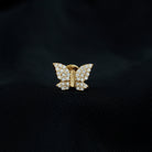 Certified Diamond Butterfly Cartilage Earring Lab - ( EF-VS ) - Rosec Jewels