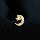 Certified Diamond Crescent Moon Helix Earring with Star Lab - ( EF-VS ) - Rosec Jewels