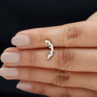 Rosec Jewels-Certified Diamond Curved Crawler Earring for Women