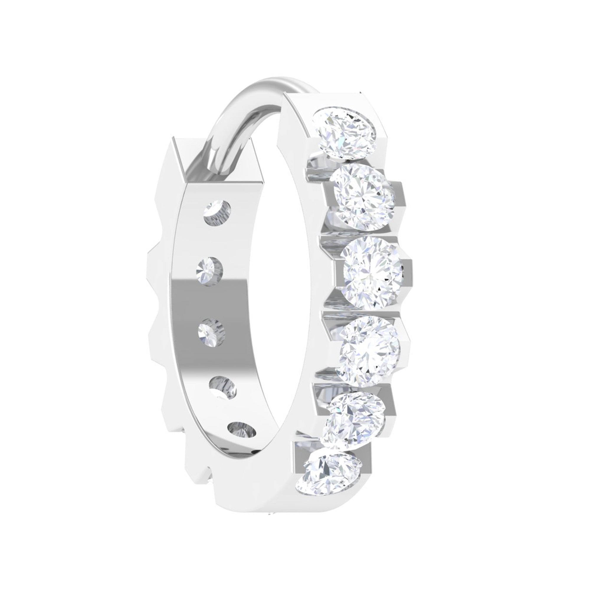 Certified Diamond Helix Huggie Hoop Earring