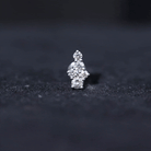 Certified Diamond Cluster Cartilage Piercing Earring Lab - ( EF-VS ) - Rosec Jewels