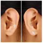 Certified Diamond Cluster Cartilage Piercing Earring Lab - ( EF-VS ) - Rosec Jewels