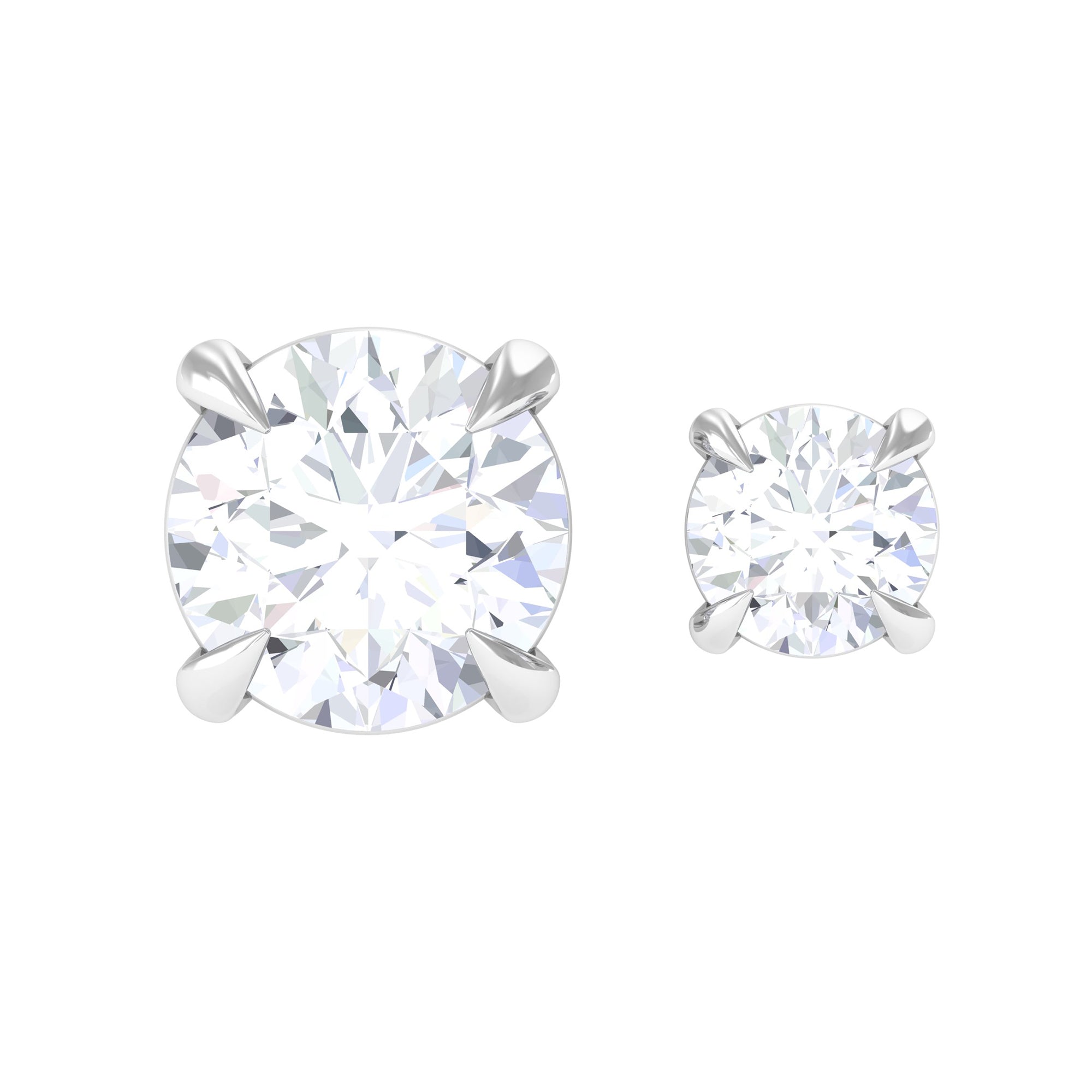 Rosec Jewels-Brilliant Cut Diamond Solitaire Earring Set for Helix Piercing