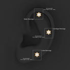 Rosec Jewels-Certified Diamond Star Earring for Helix Piercing