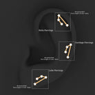 Rosec Jewels-Certified Diamond Aries Zodiac Constellation Earring for Helix Piercing