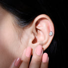 Solitaire Diamond Teardrop Tragus Earring for Women Lab - ( EF-VS ) - Rosec Jewels