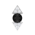 Dainty Black Onyx and Diamond Arrow Tragus Earring AAA - Rosec Jewels