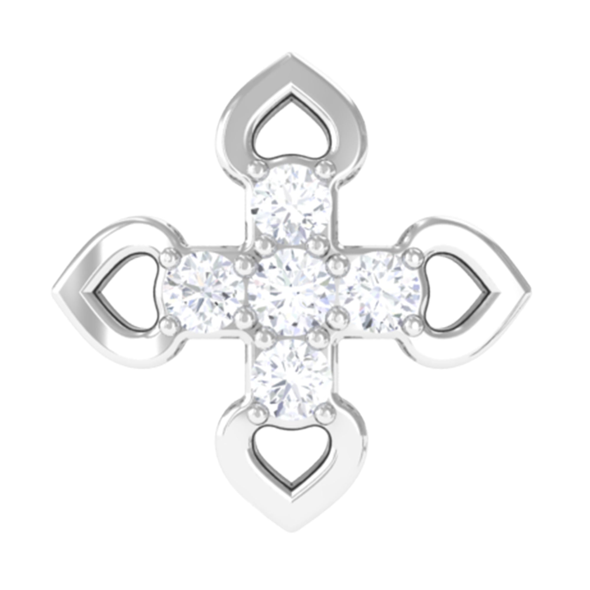 Real Diamond Floral Earring for Cartilage Piercing Natural - ( HI-SI ) - Rosec Jewels