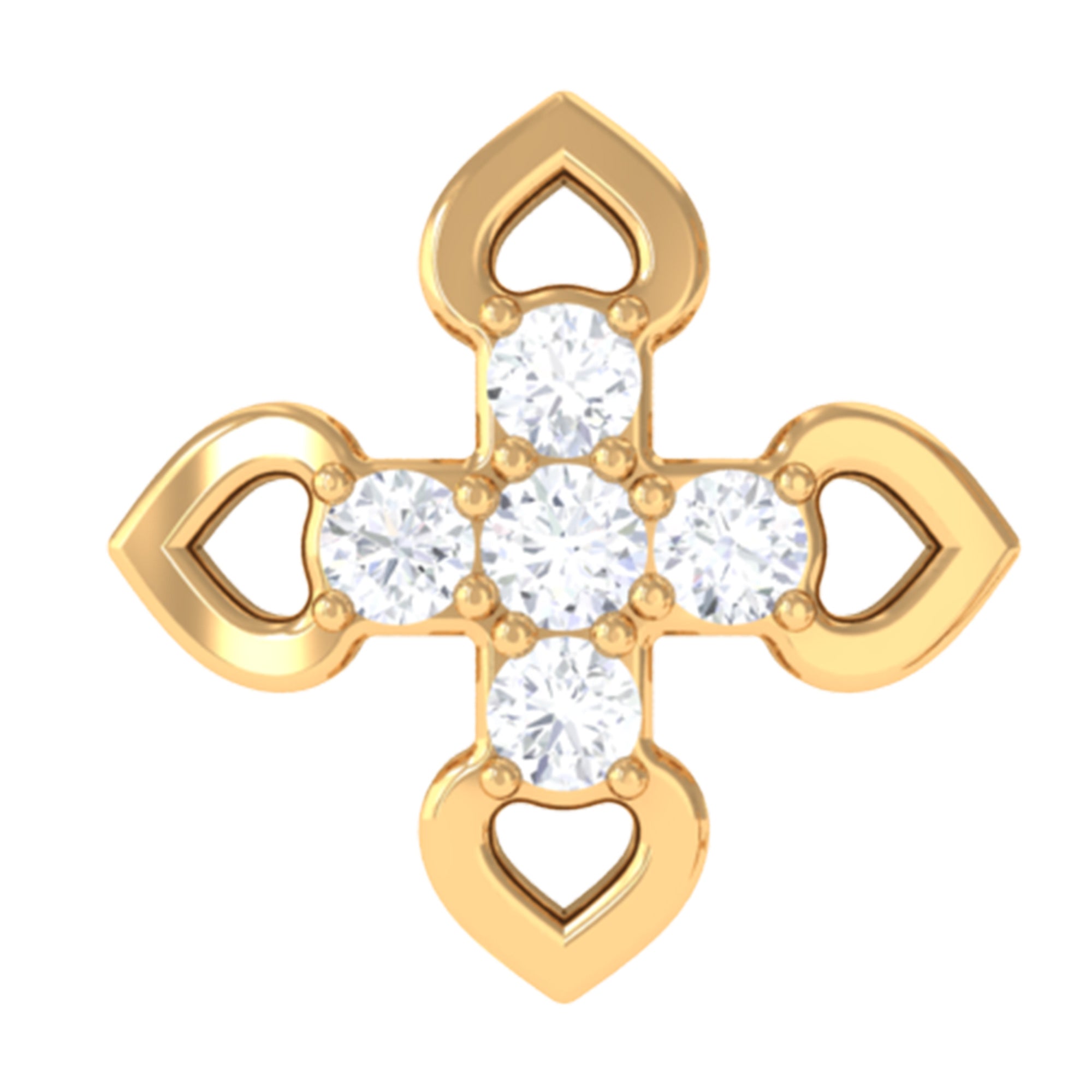 Real Diamond Floral Earring for Cartilage Piercing Natural - ( HI-SI ) - Rosec Jewels